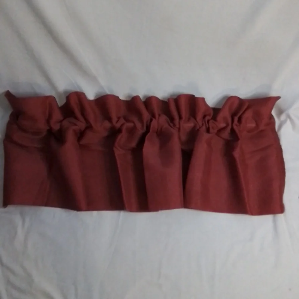 Set of four Burnt Red Rod Pocket Curtain Toppers